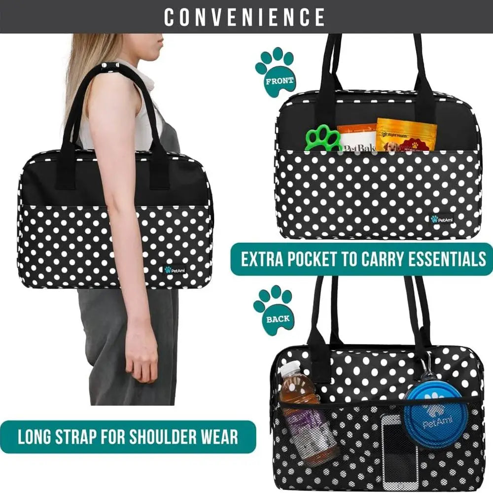 Dog Purse Carrier for Small Dogs, Airline Approved Soft Sided Pet Carrier with Pockets, Ventilated Dog Carrying Bag for Puppy Ca