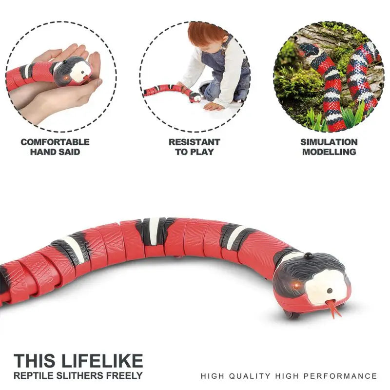 Smart Sensing Snake Interactive Cat Toys Automatic Cats Toys USB Charging Accessories Kitten Toy For Pet Dogs Toy