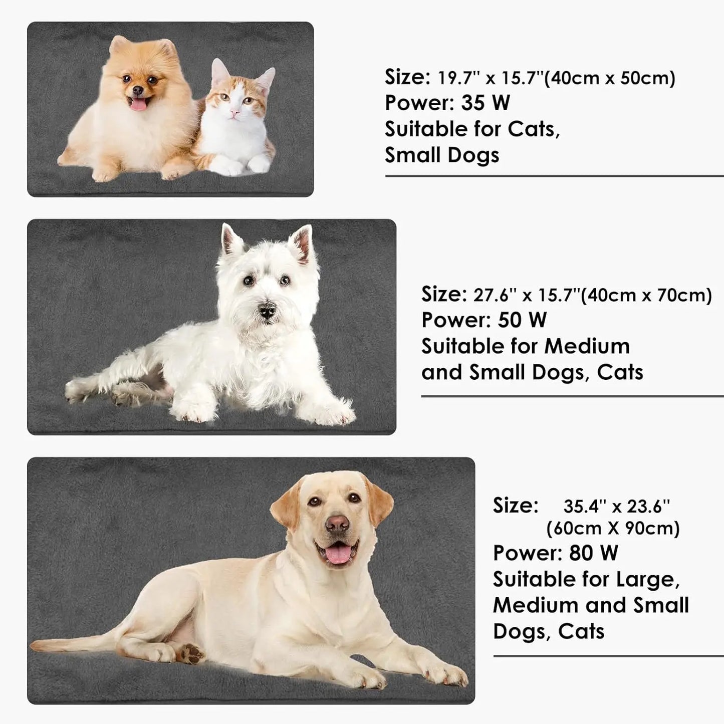 Waterproof Heated Pet Bed with Auto Temperature Control, Soft Electric Blanket for Dogs and Cats in Outdoor Houses