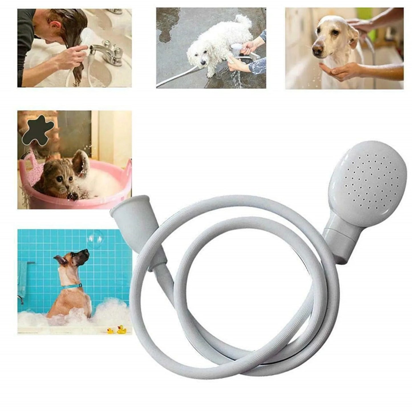 Portable Soft Washing Shower Spray for Pet Bathing and Grooming Multipropose Sink Spray Hose for Car Washing Flower Watering