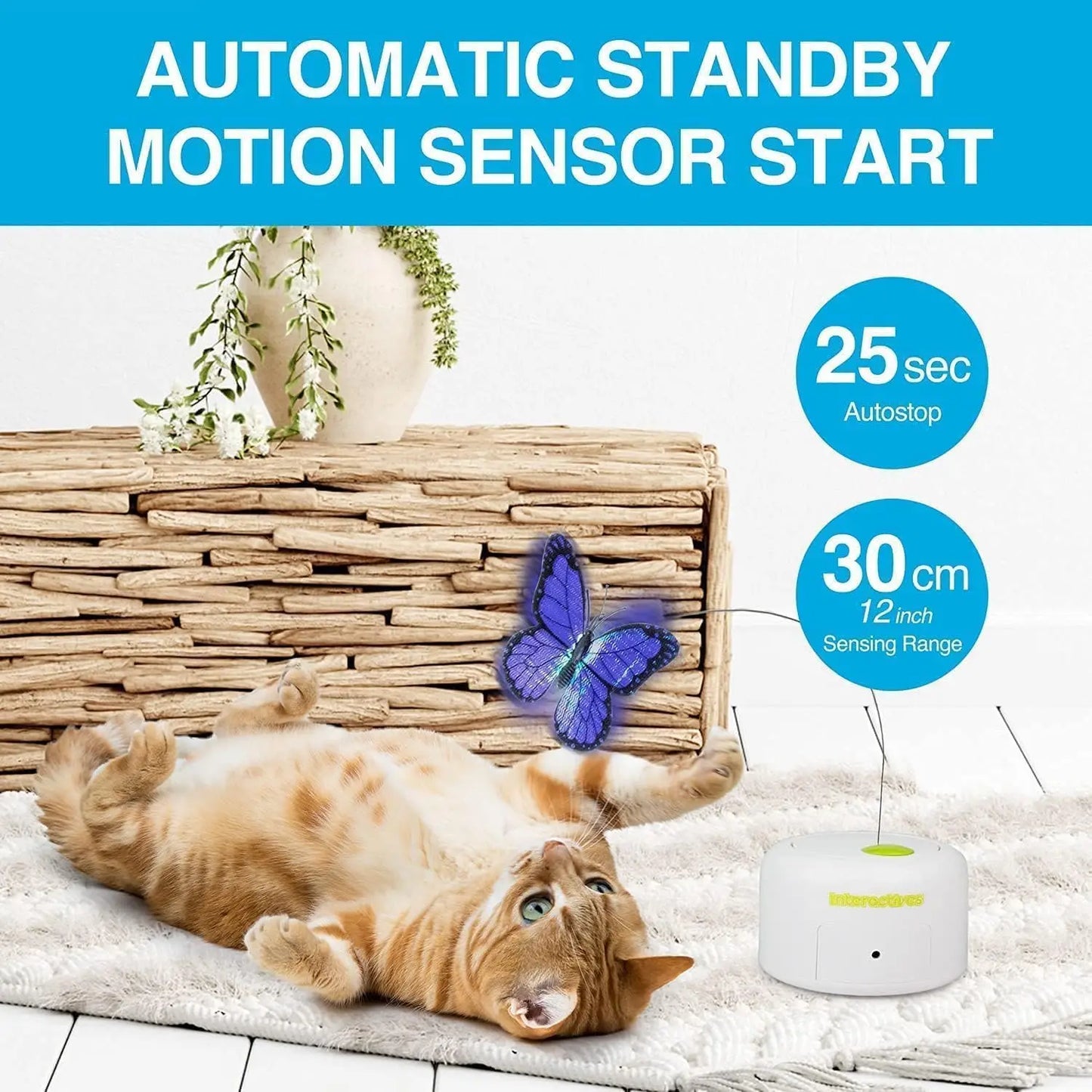 Interactive Cat Wand Toy with Shiny Butterfly - Fun Teaser for Playful Kittens