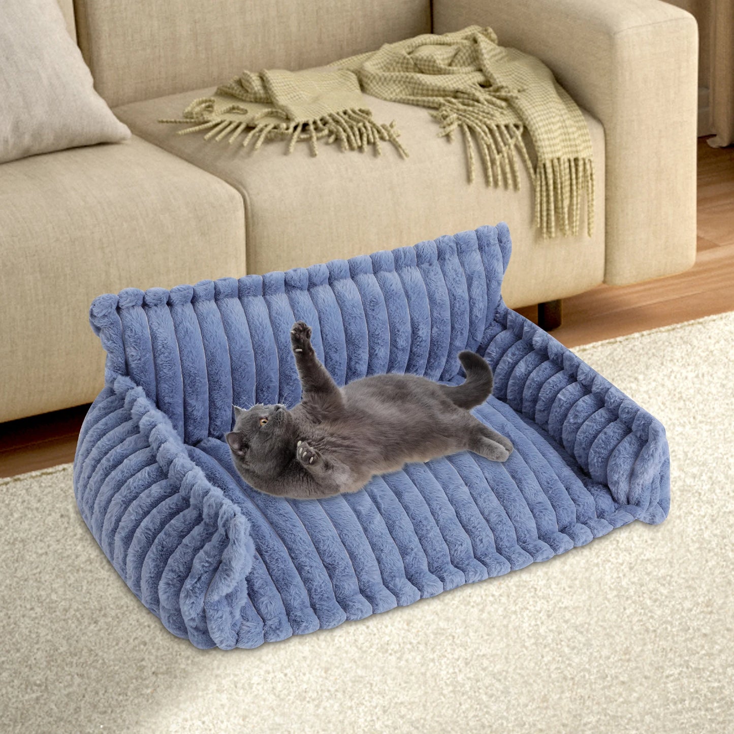 Pet Couch, Doghouse, Large Size Plush Pet Sofa Bed, Dog Bed for Small Medium Dogs, Cozy Pet Furniture for Living Room, Christmas