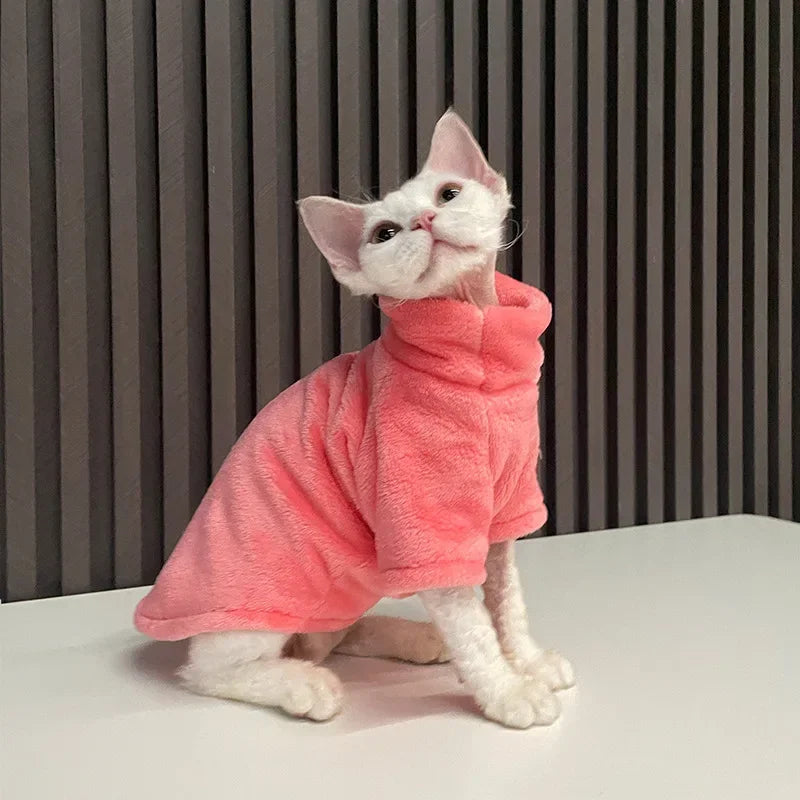 XS-XXL Hairless Cat Sweater Winter Fashion Thickening Warm Sphynx Pet Clothes Comfortable Winter Cat Clothes for Small Dogs Vest