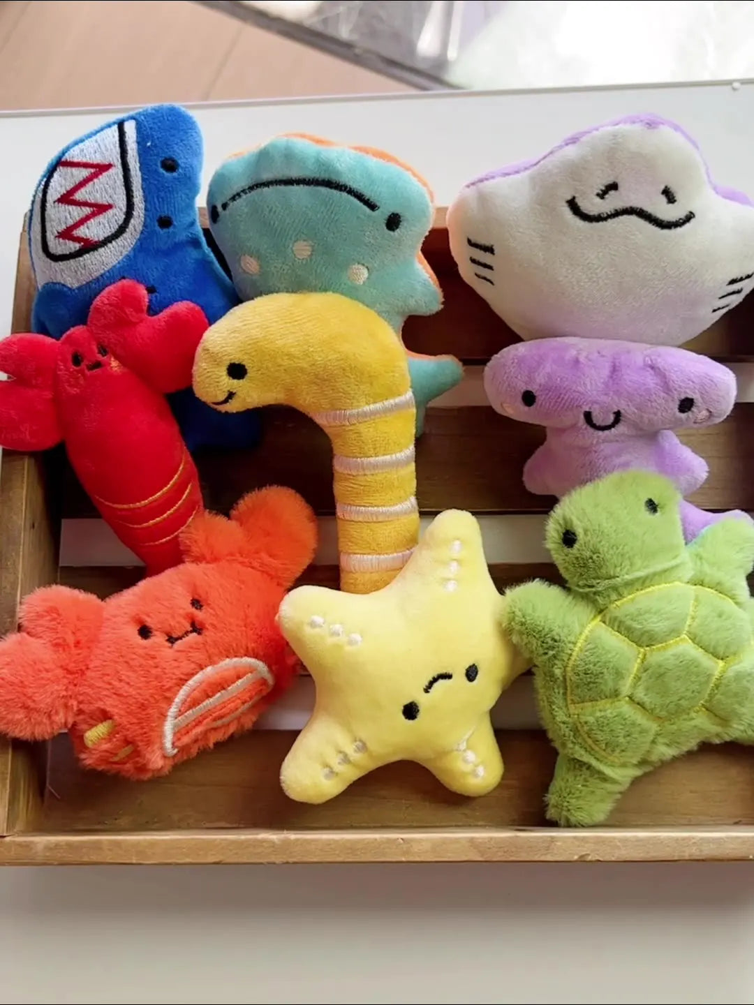 Ocean Cute Mini Adorable Ins Dog Toys Pet Plush Sound Toys Shark Crab Turtle Whale