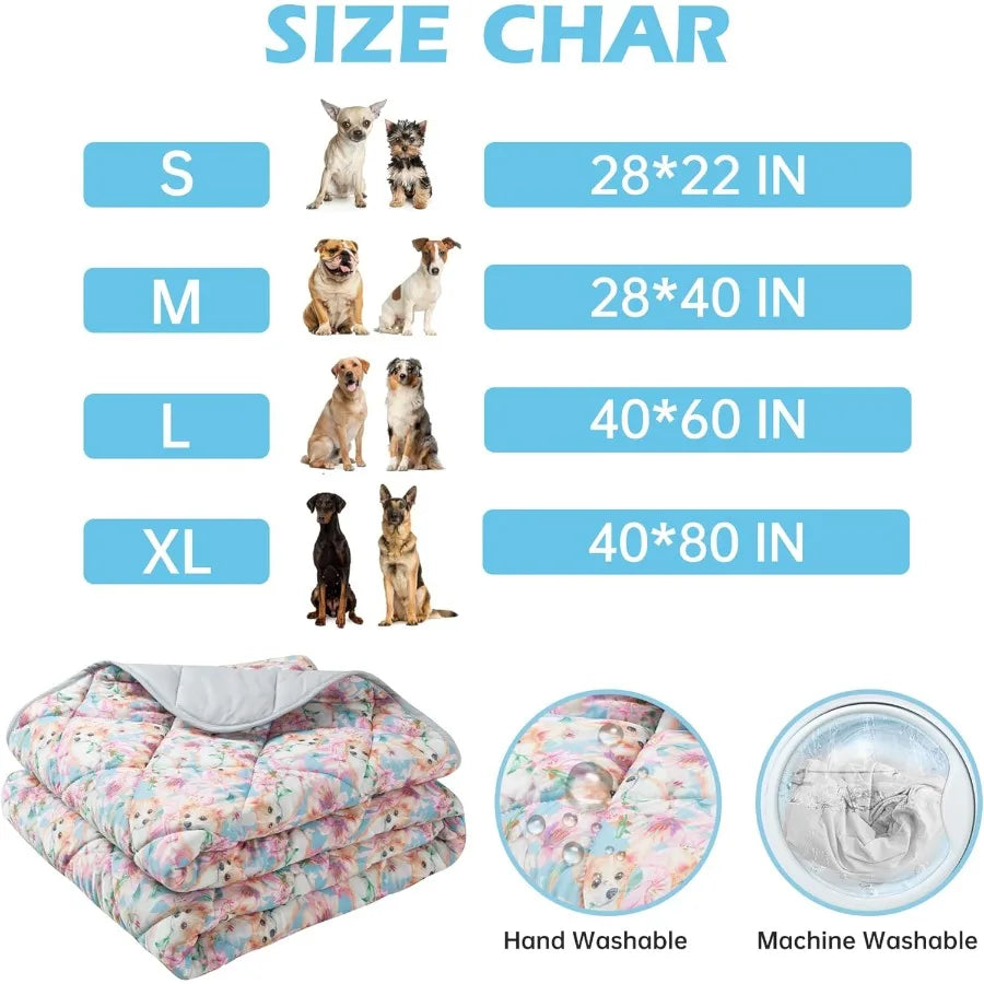 Dog Cooling Mat Cat Self Cool Ice Pads for Summer Use Lightweight Pet Pad Blanket Bed Cover with Advanced Cooling Technology Wa