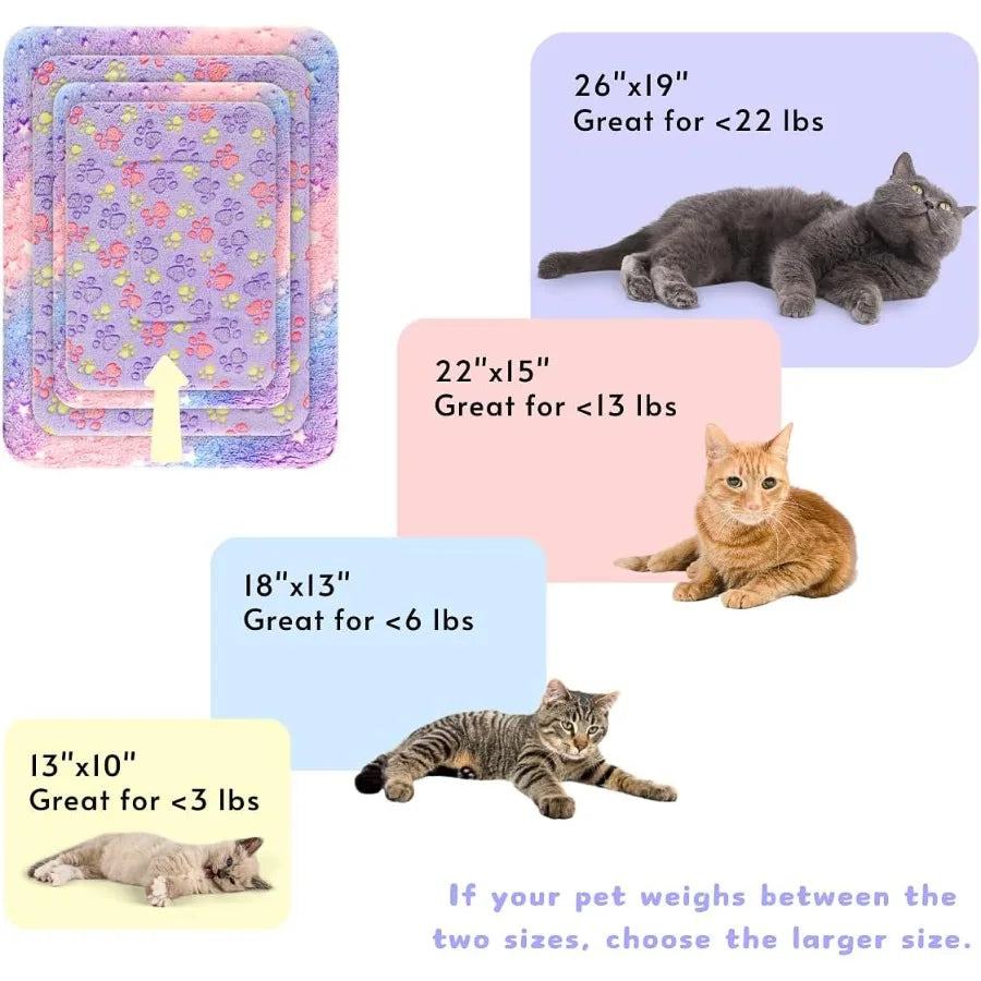 2 Pack Fuzzy Pet Blanket for Indoor Cats and Small Dogs: Warm Calming Bed for Anxiety Relief Washable Mat Ideal for Crates Kitt