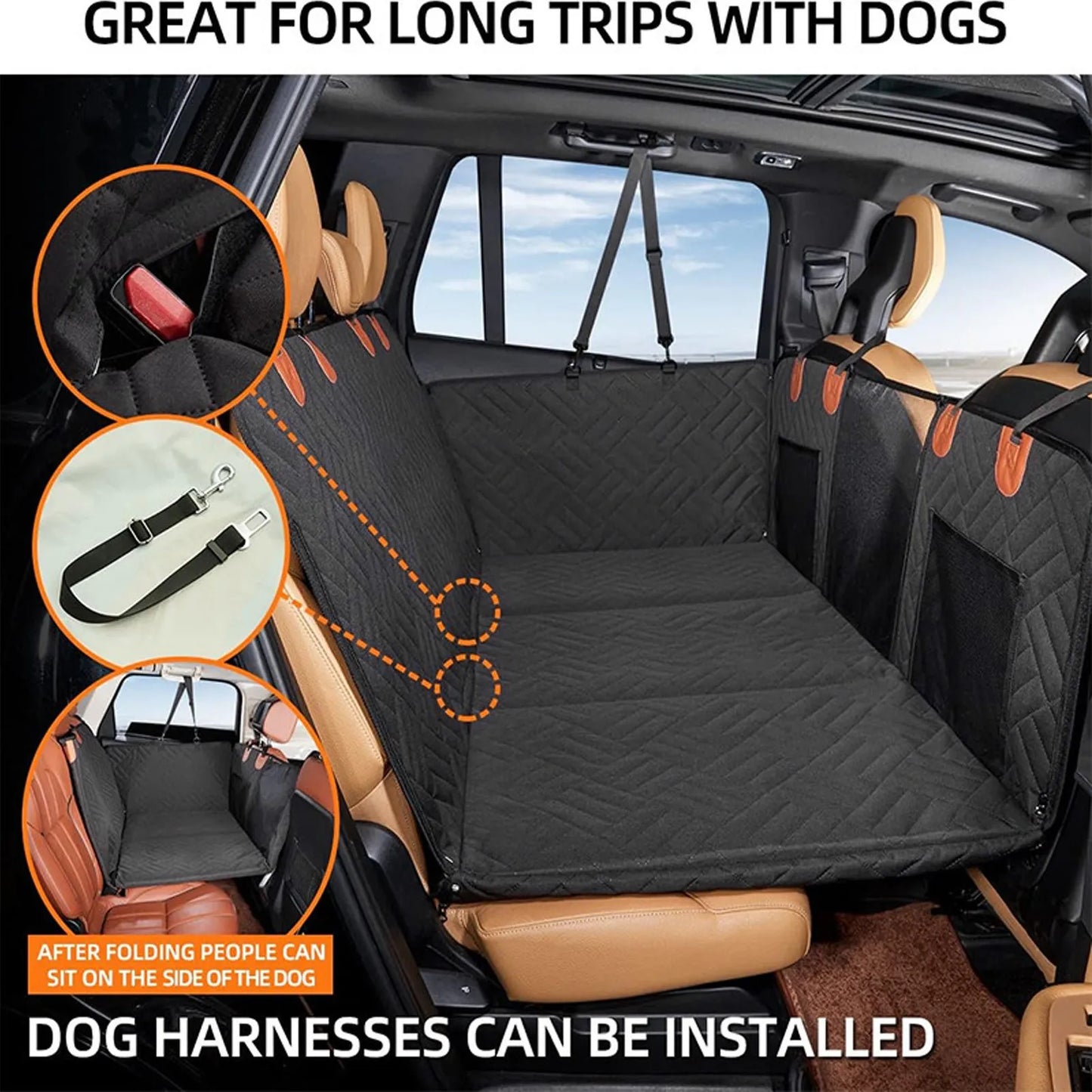 Dog Car Seat Cover 600D PVC Oxford Cloth Waterproofing Back Seat Covers Heavy Duty Scratch Proof Anti Slip Dog Car Hammock