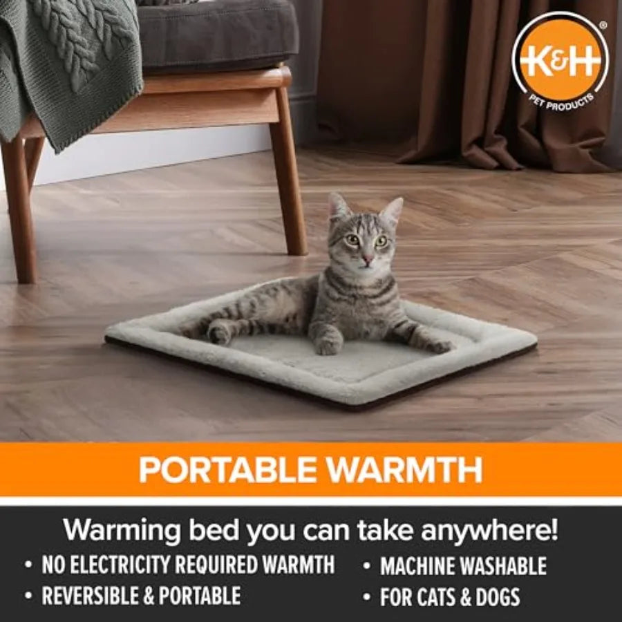 Self-Warming Cat Bed Pad for Outdoor Cat Houses and Indoor Pet Beds Reversible Washable Heating Mat with Dual-Layer Comfort Pro
