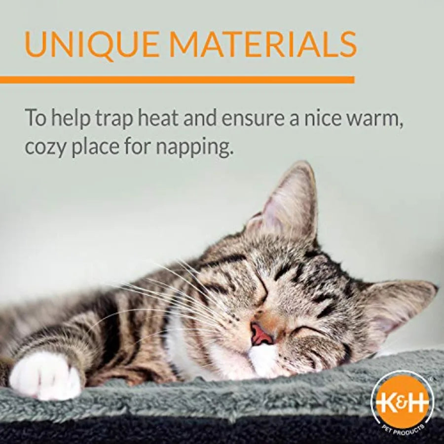 Self-Warming Cat Bed Pad for Outdoor Cat Houses and Indoor Pet Beds Reversible Washable Heating Mat with Dual-Layer Comfort Pro