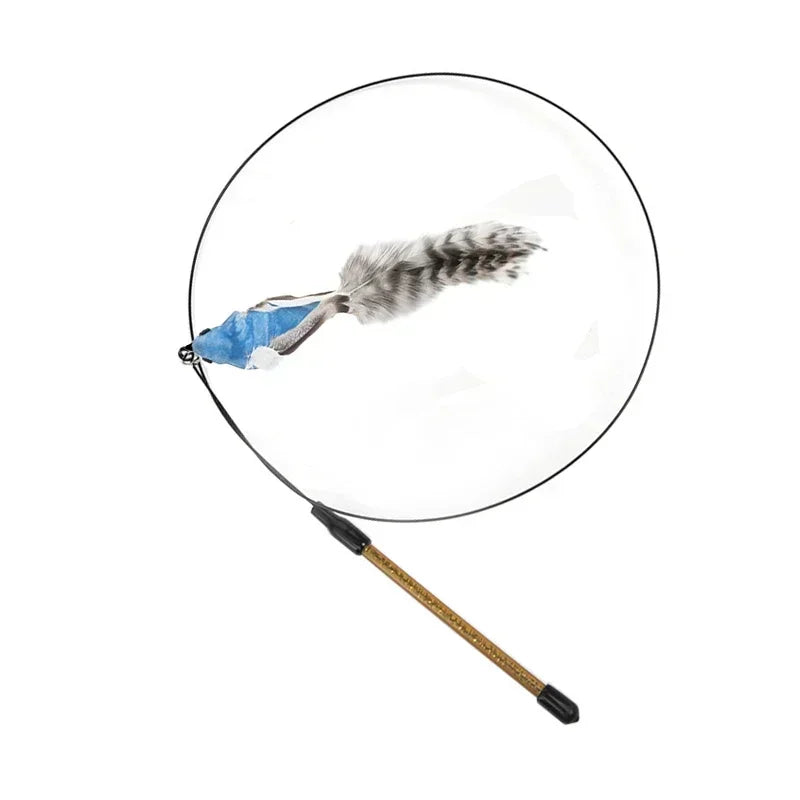 Simulation Bird Cat Toys Funny Interactive Peacock with Bell Cat Stick Toy for Kitten Playing Teaser Wand Toys Pet Cats Supplies
