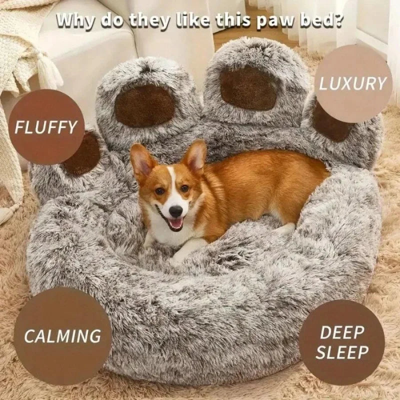 Winter Hot Cute Bear Paw Shaped Pet bed,Warm And Comfortable Soft Dog Round Bed.