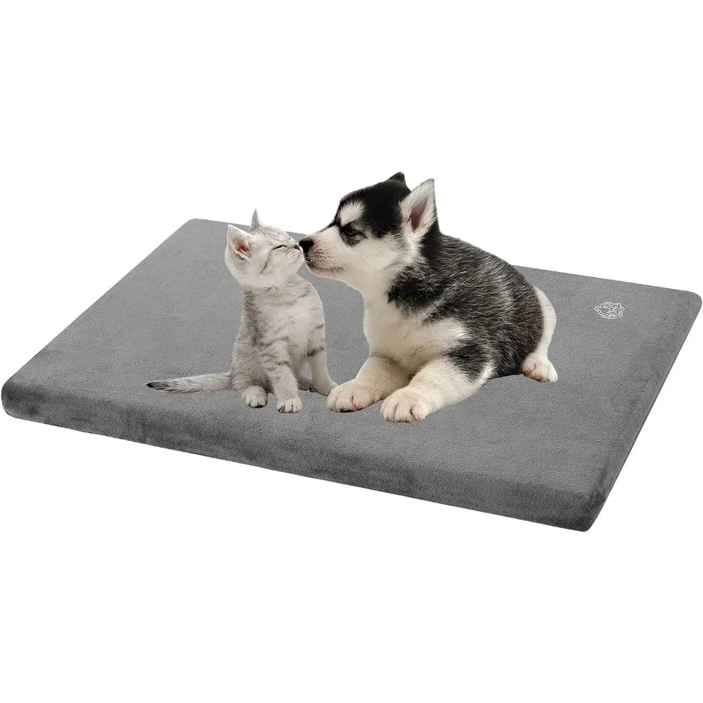 empsign stylish dog bed mat dog crate pad mattress reversible (cool & warm), water proof linings, removable machine washable cov