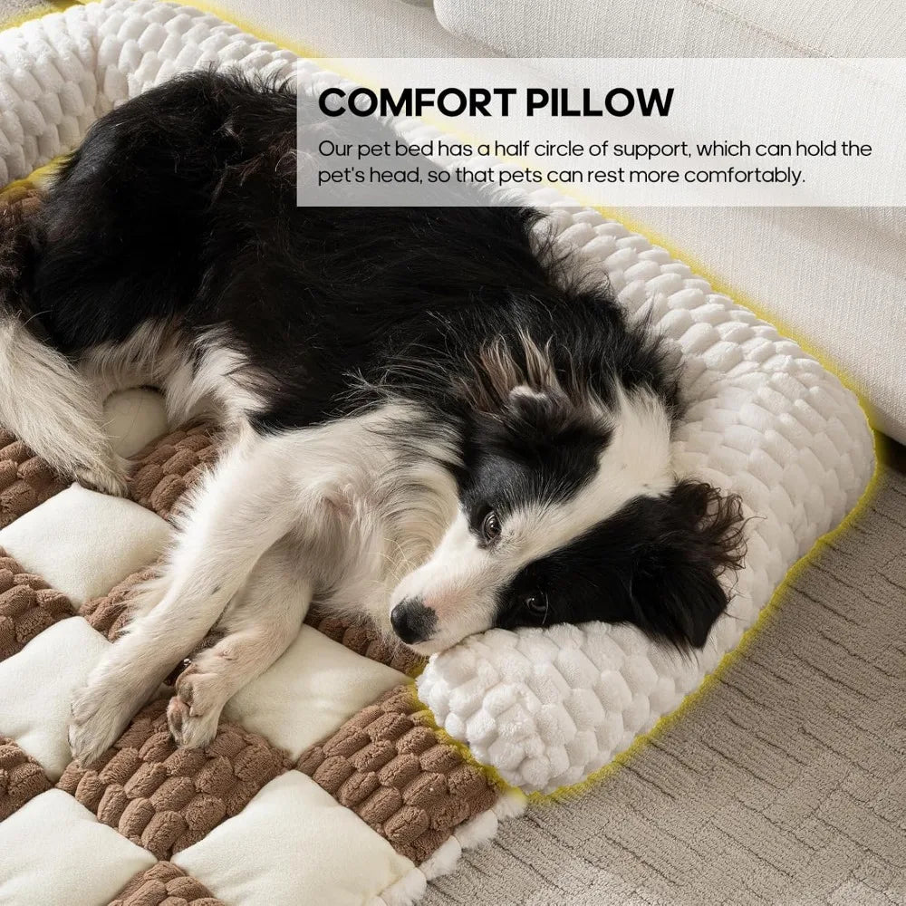 dog couch bed, thick flannel dog couch cover protector, washable pet couch covers for sofa, non-slip