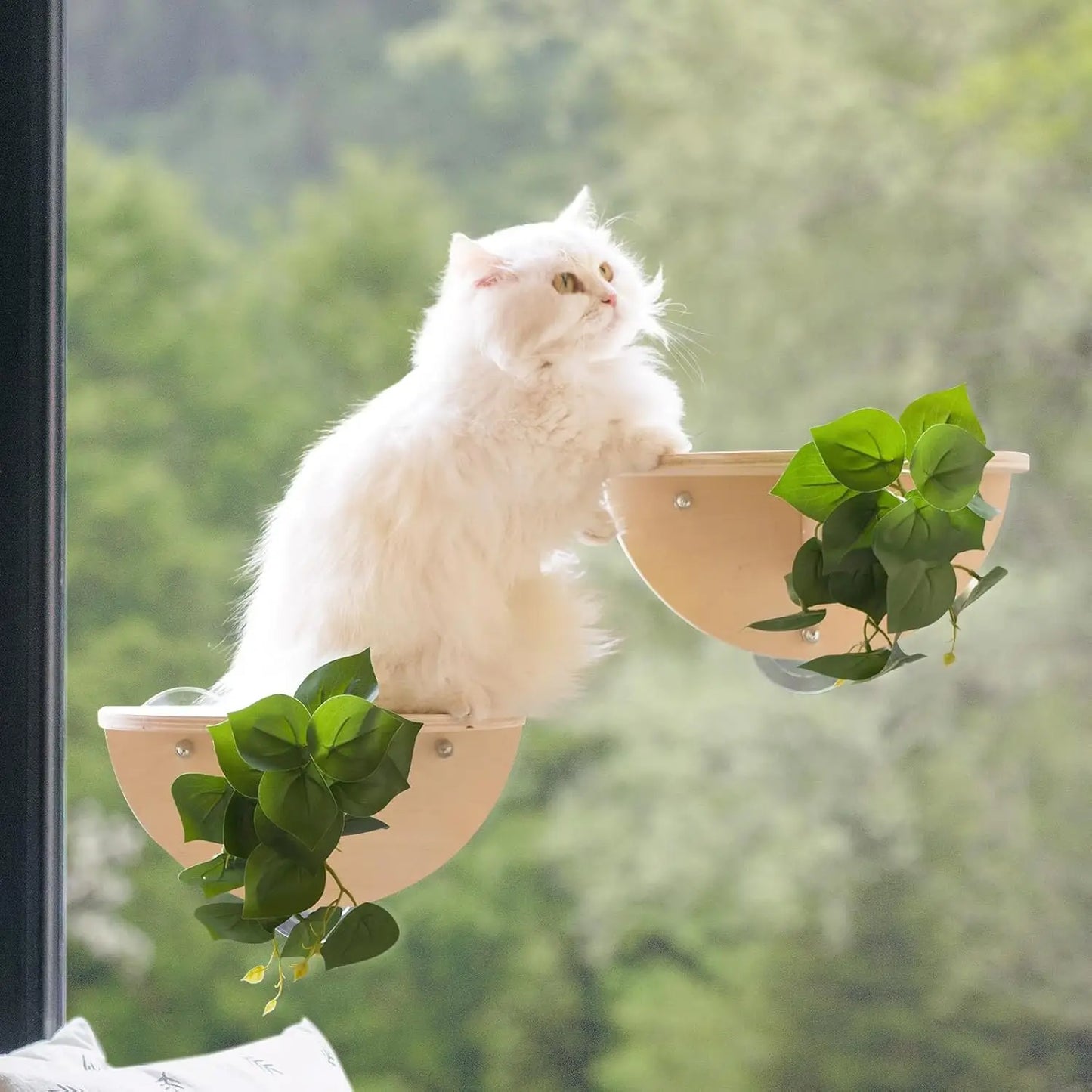 Cat Window Scratching Post with Climbing Steps, Perches & Suction Cups (3-Piece Set)