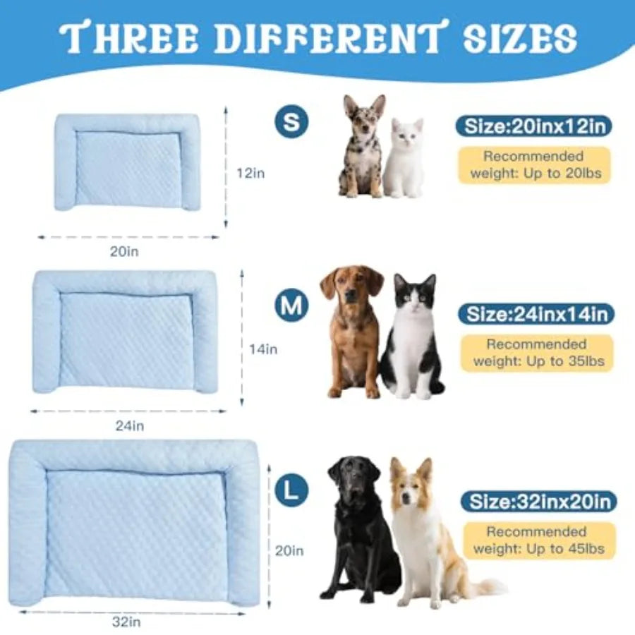 Dog Cooling Mat - Thickened Self-Cooling Pad for Small Dogs and Cats Offering Ultra-Comfort and Machine Washable Convenience Fo