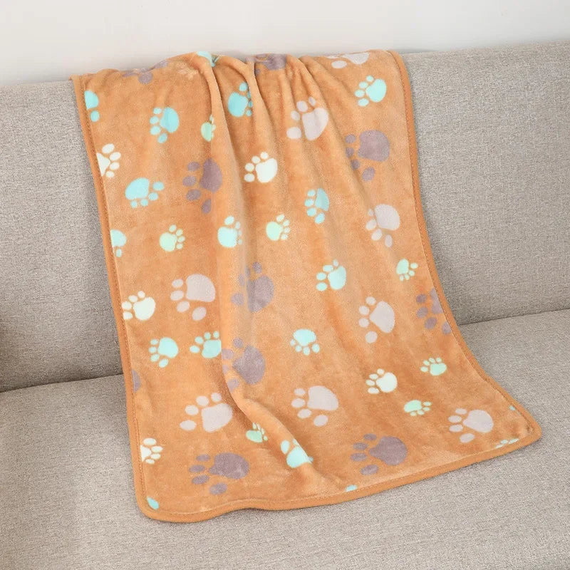 Thickened Soft Flannel Fleece Cat Dog Blanket Bed Mats Paw Foot Print Warm Pet Blanket Sleeping Beds Cover Mat For Pets Supplies