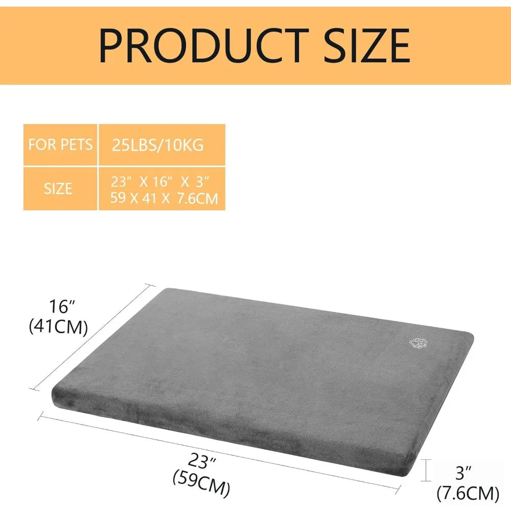 empsign stylish dog bed mat dog crate pad mattress reversible (cool & warm), water proof linings, removable machine washable cov