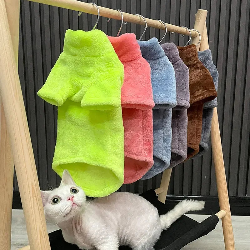 XS-XXL Hairless Cat Sweater Winter Fashion Thickening Warm Sphynx Pet Clothes Comfortable Winter Cat Clothes for Small Dogs Vest