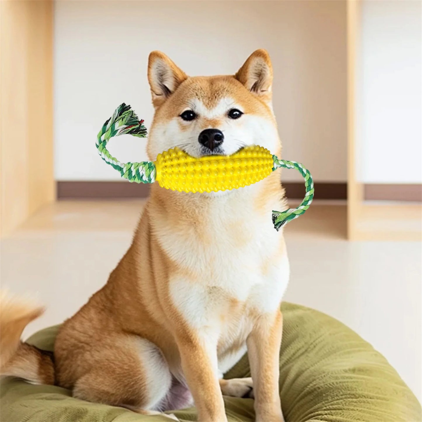Interactive Dog Toy Set with Durable Chew Rope Toys and Cute Corn-shaped Teething Toy for Puppies - Pet Chew Toys for Hours of