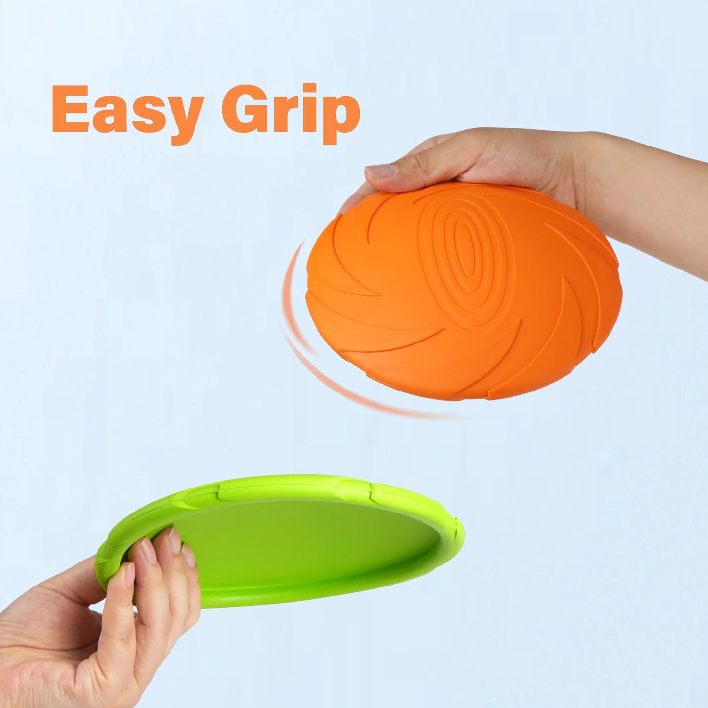 Dog Flying Disc, 2 Pack, 7 Inch, Durable Dog Toys, Nature Rubber Floating Flying Saucer for Water Pool Beach, Orange
