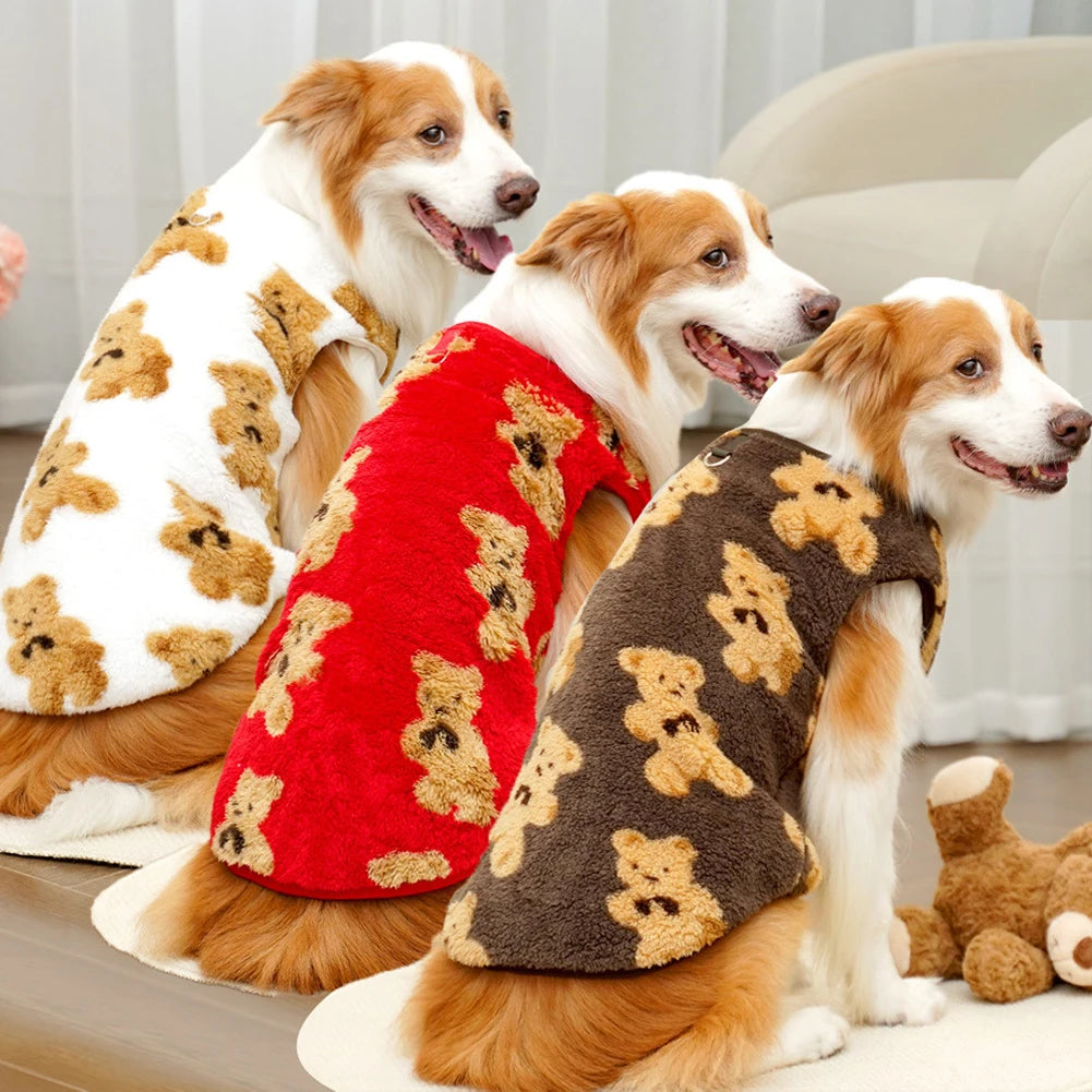 M-7XL Pet Warm Flannel Clothes Winter Dog Cat Coat Pet Clothes 5-35kg Bichon French Bulldog Clothes Pajamas
