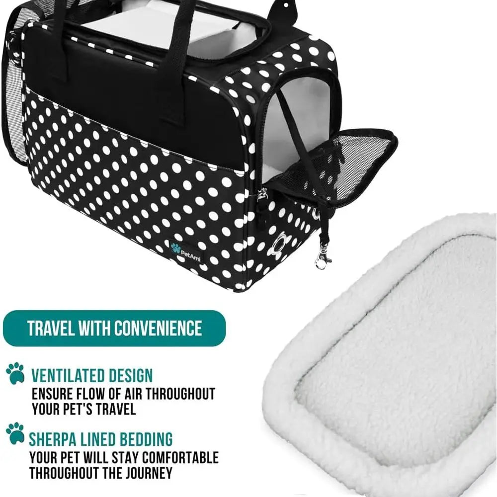 Dog Purse Carrier for Small Dogs, Airline Approved Soft Sided Pet Carrier with Pockets, Ventilated Dog Carrying Bag for Puppy Ca