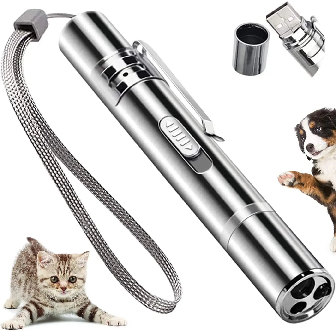 USB charging laser cat teaser stick multi-pattern purple light cat toy pet supplies toy cat teaser pen
