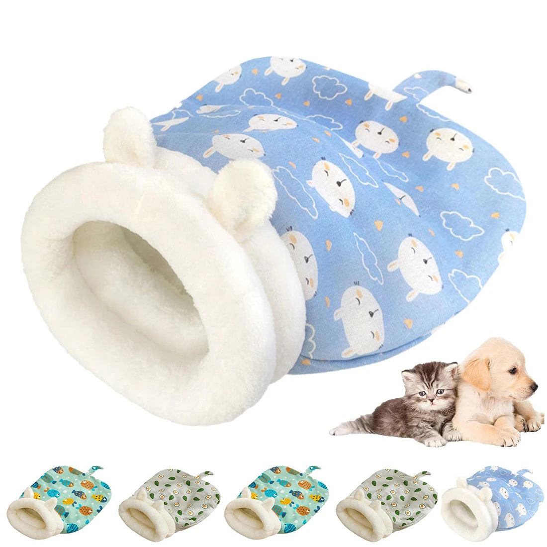 Winter Warm Plush Cat Dog Sleeping Bag, Soft Cozy Pet Nest For Indoor Cats And Dogs, Portable Cute Pet Small Puppy Pet Nest Bed