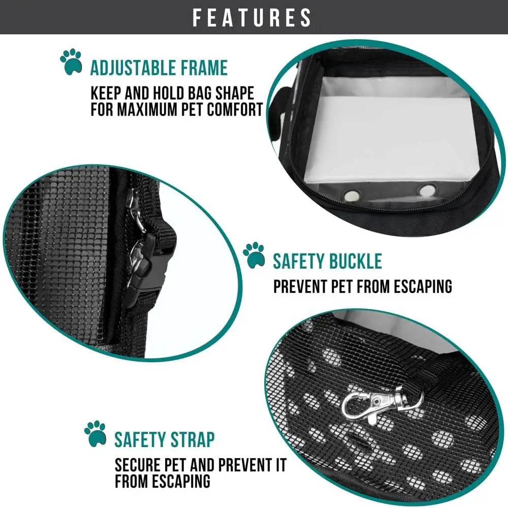 Dog Purse Carrier for Small Dogs, Airline Approved Soft Sided Pet Carrier with Pockets, Ventilated Dog Carrying Bag for Puppy Ca