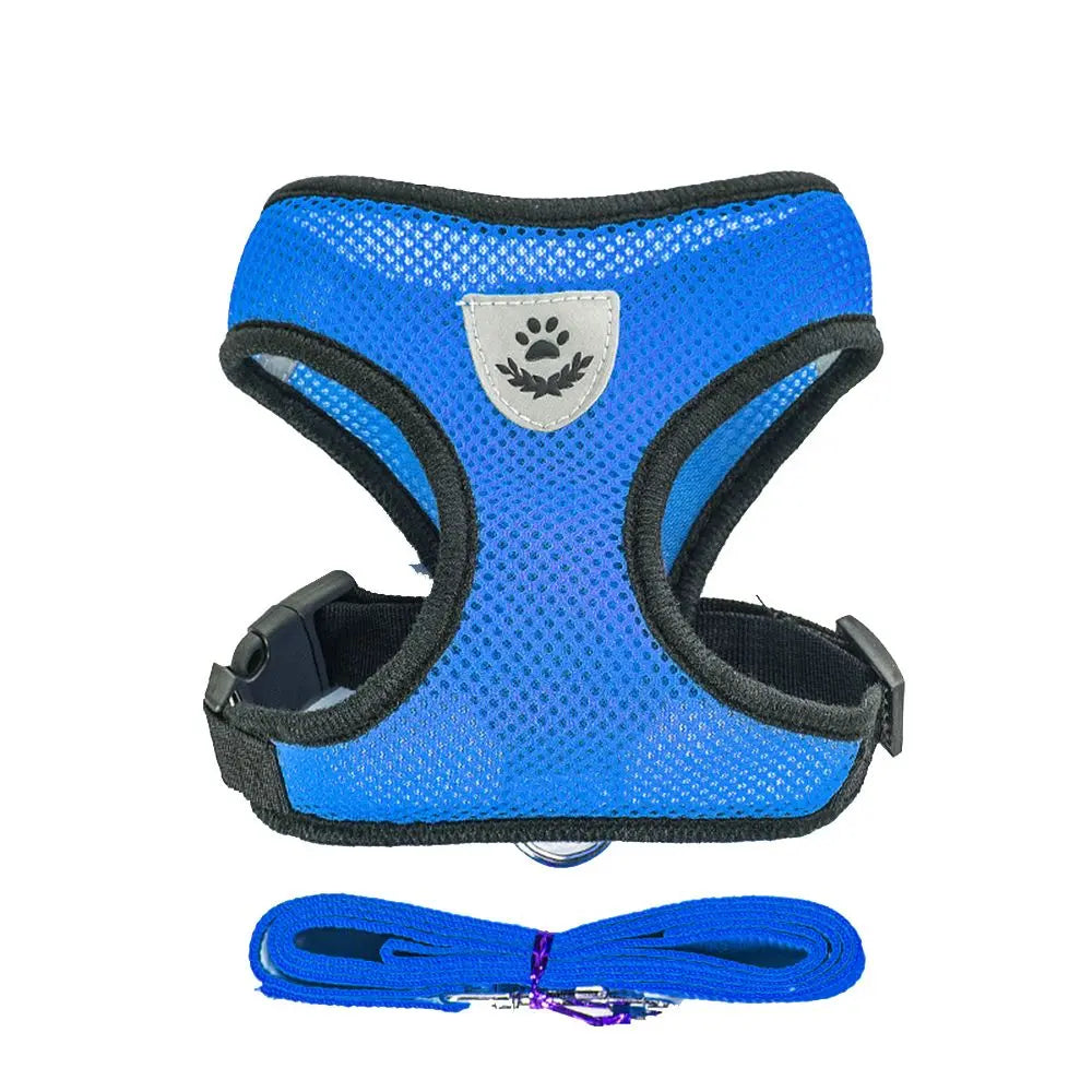 Dog Vest Walking Leash For Puppy Dog Cat Collar Polyester Adjustable Mesh Dog For Small Medium Pet Accessories