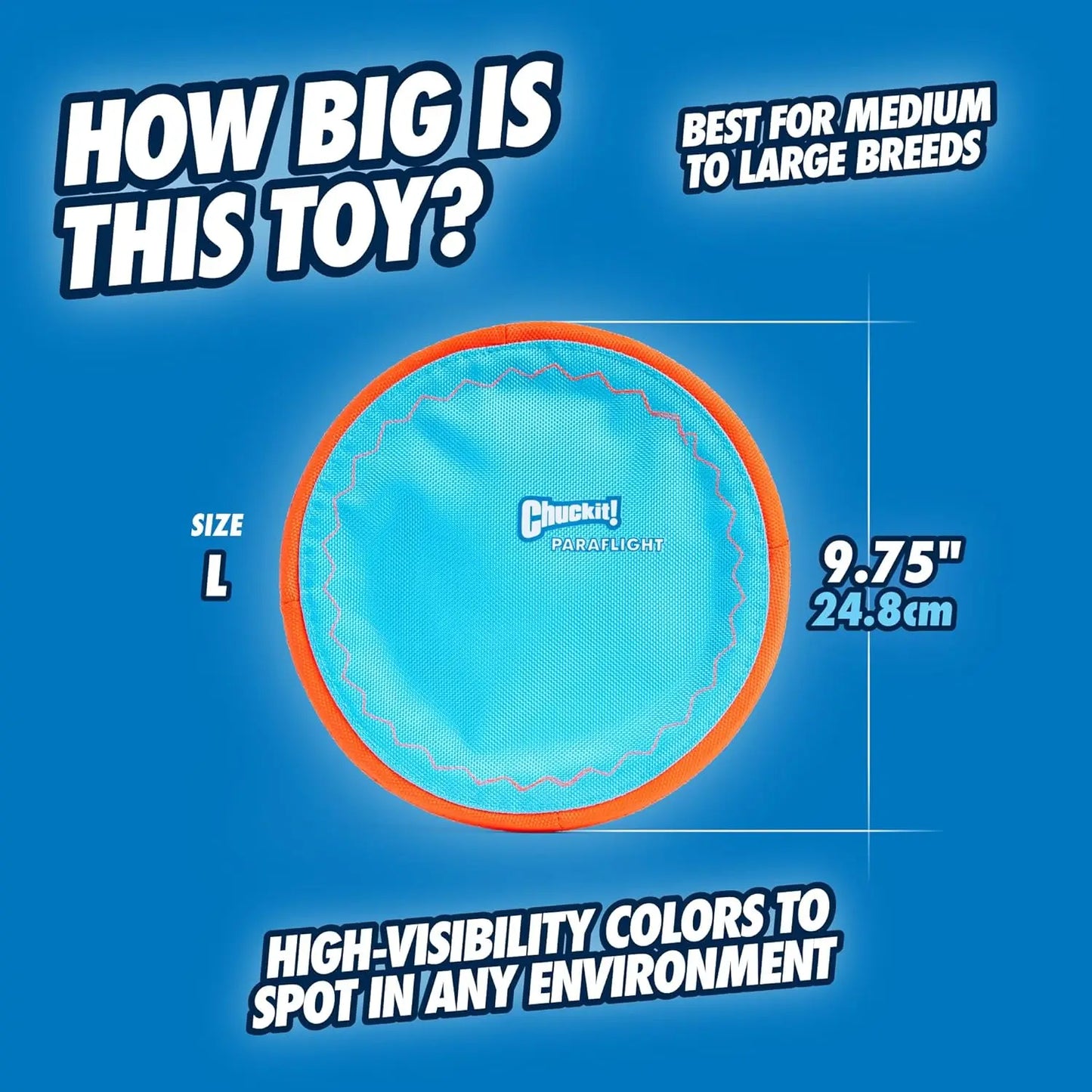 Durable Floating Dog Disc Toy for Medium Large Dogs, Soft Rubber Edges, 9.75 Inch Size