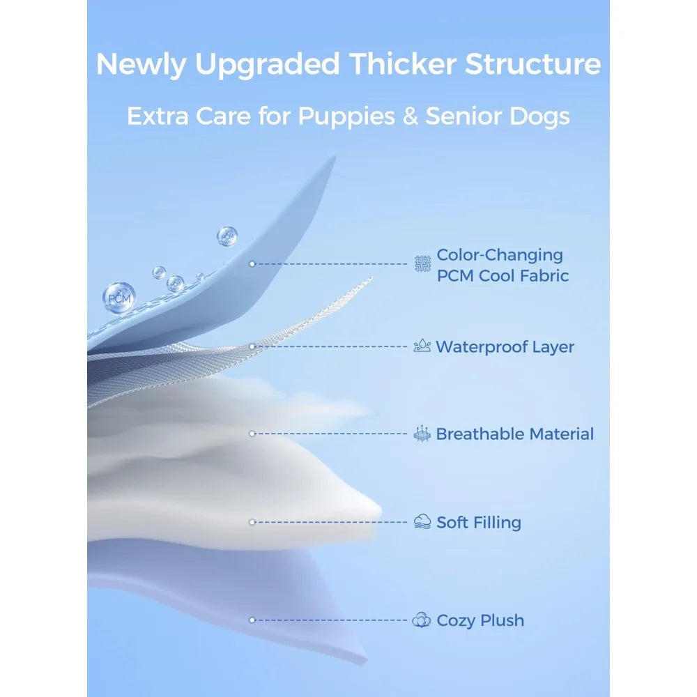 rywell dog cooling mat, 44*32 super thick & comfortable cooling mat for large dog with arc-chill 3.0 & pcm tech endo