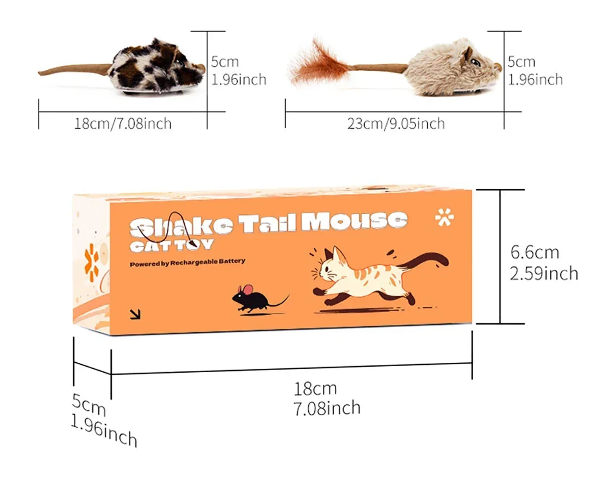 Rechargeable Motion Mouse Cat Toy for Kitten Mouse Sound Moving Mouse Cat Toys Interactive Cat Toy Sound Mouse Cat toy Cat water