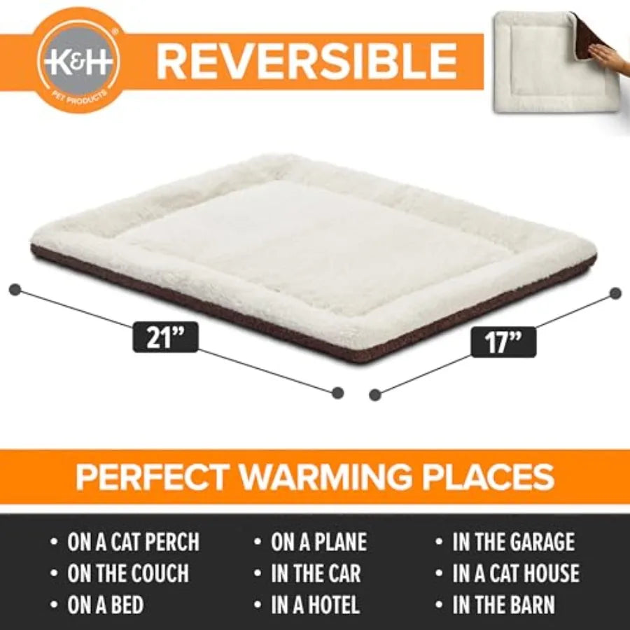 Self-Warming Cat Bed Pad for Outdoor Cat Houses and Indoor Pet Beds Reversible Washable Heating Mat with Dual-Layer Comfort Pro