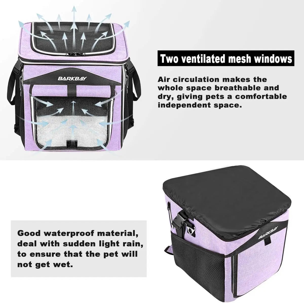 Expandable Foldable Dog Bike Basket Carrier with 2 Doors & Reflective Tapes, Safe Pet Travel Bag for Small Medium Cats Dogs