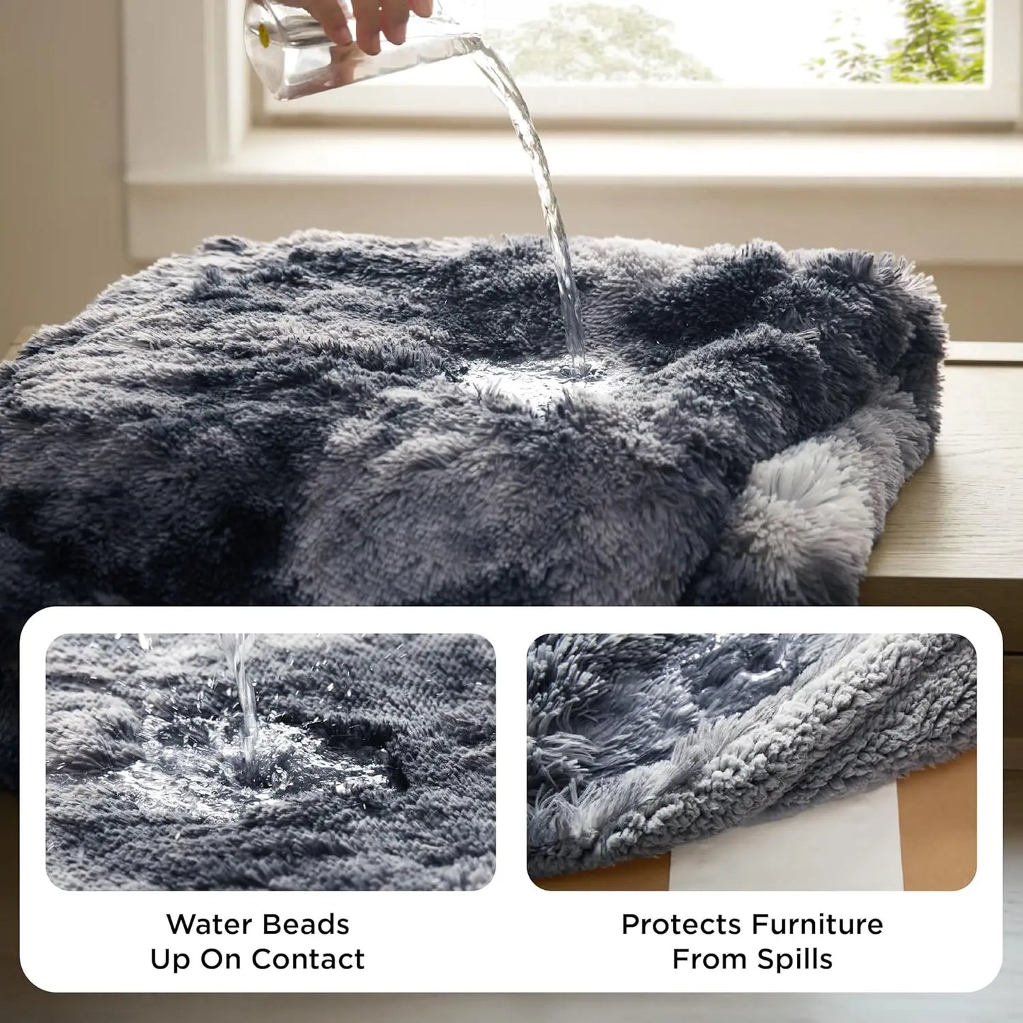 Waterproof Reversible Pet Blanket for Large Dogs and Cats, 60x80 Inches, Tie-dye Grey, Washable Furniture Protector