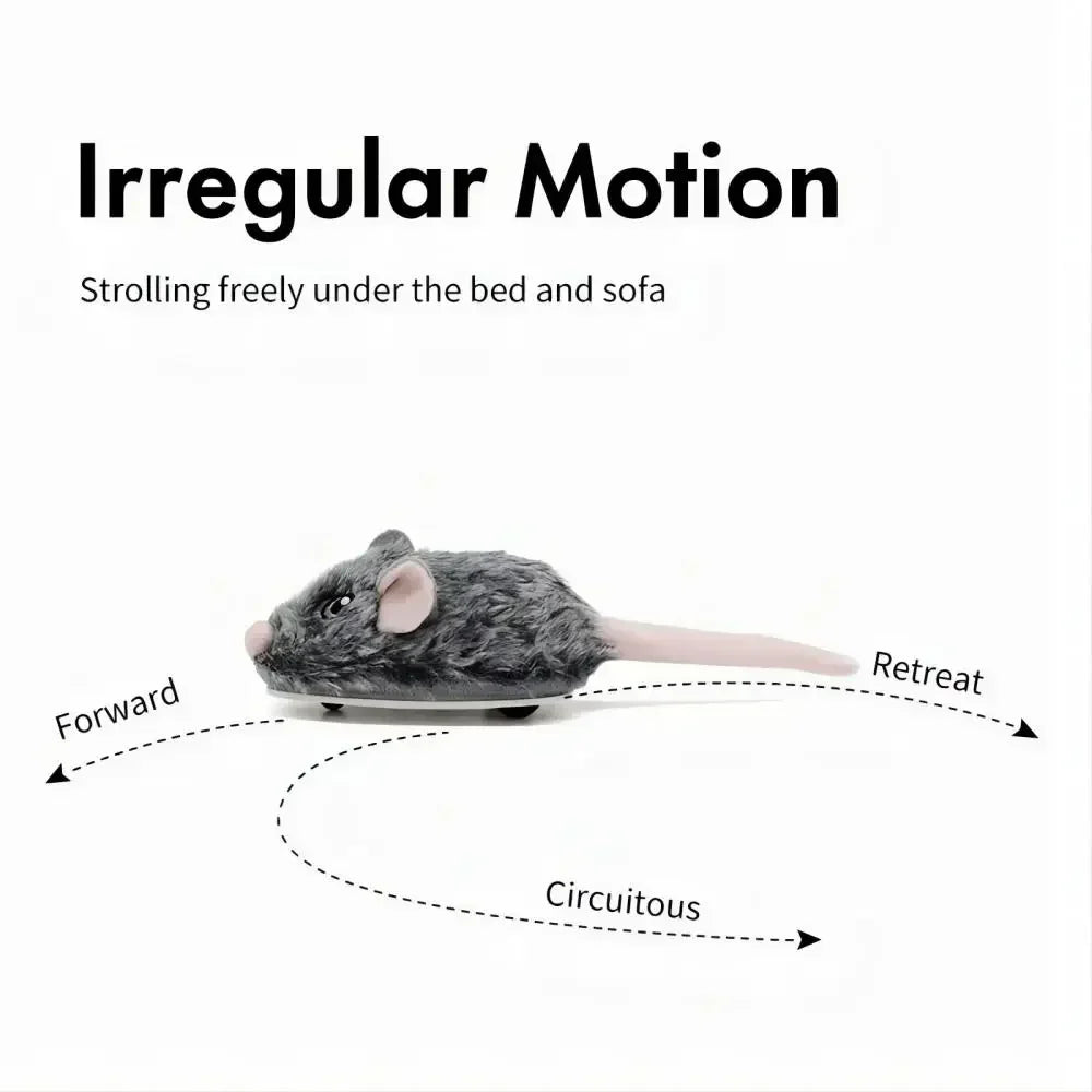 Rechargeable Motion Mouse Cat Toy for Kitten Mouse Sound Moving Mouse Cat Toys Interactive Cat Toy Sound Mouse Cat toy Cat water