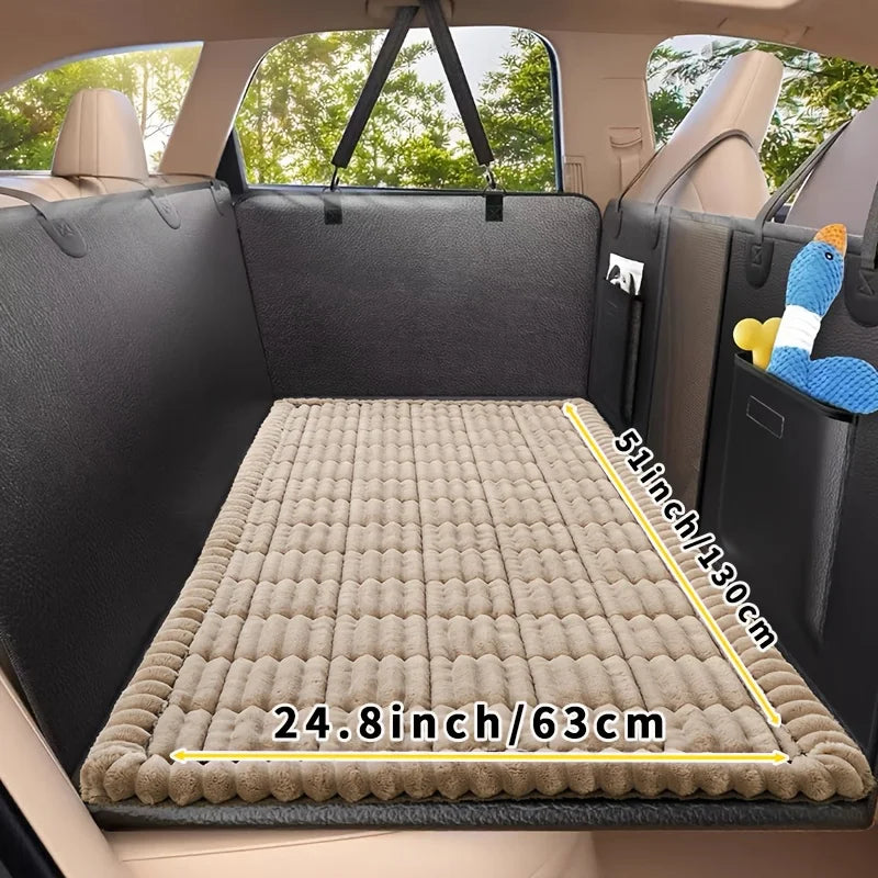 1pc Non-Slip Car Dog Mat,Heavy-Duty Pet Seat Cushion with Rear Extension Pad - Anti-Bite Wearing Floor Liner for Sedans & Trucks