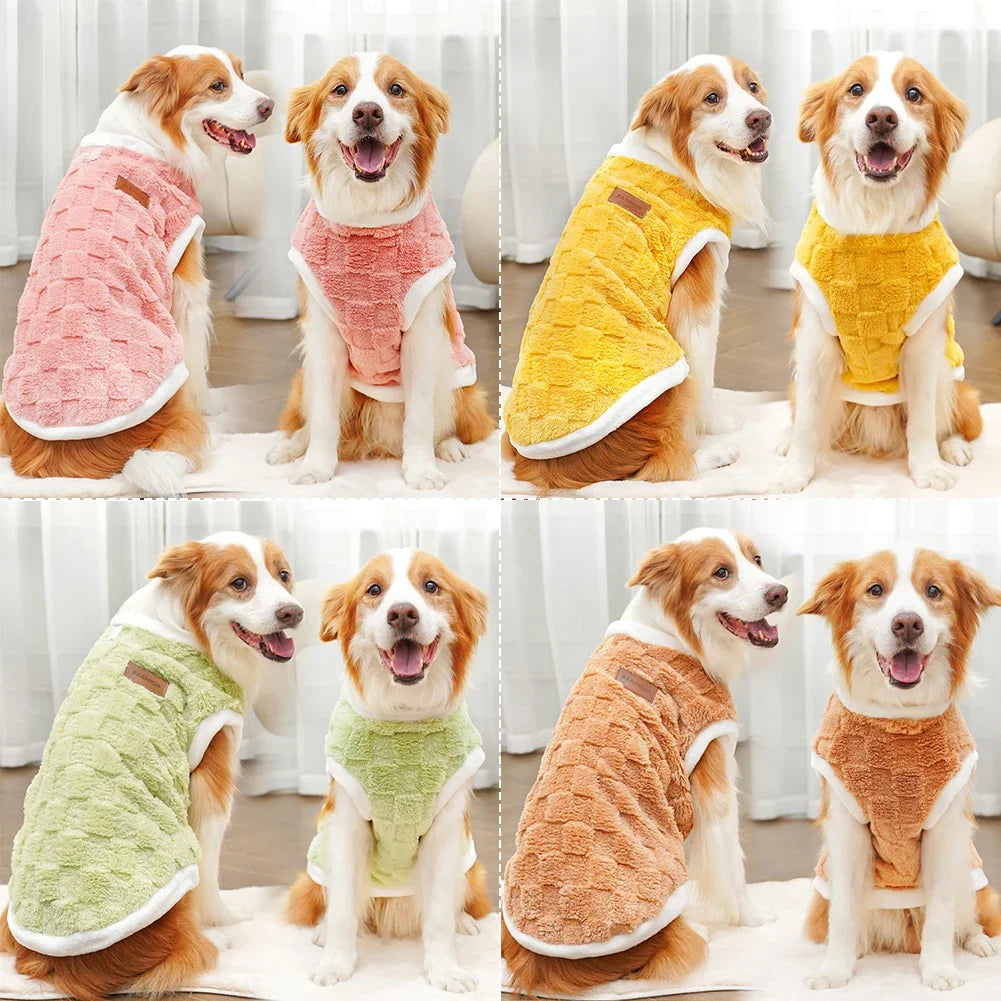 1.5-25kg Flannel Dogs Clothes Winter Warm Sweater Pet Clothing Golden Retriever Dog Coats Sweatshirt Pets Puppy Pullover Vest
