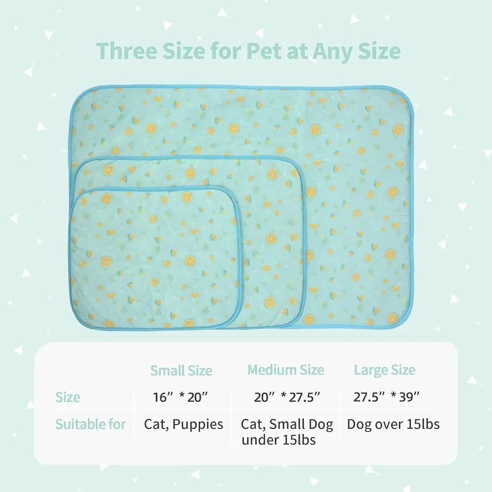 Pet Cooling Mat - 27.5’’ X 20’’ Ice Silk Cooling Mat for Dogs & Cats Portable & Washable Pet Cooling Blanket, Car Seats, Beds fo