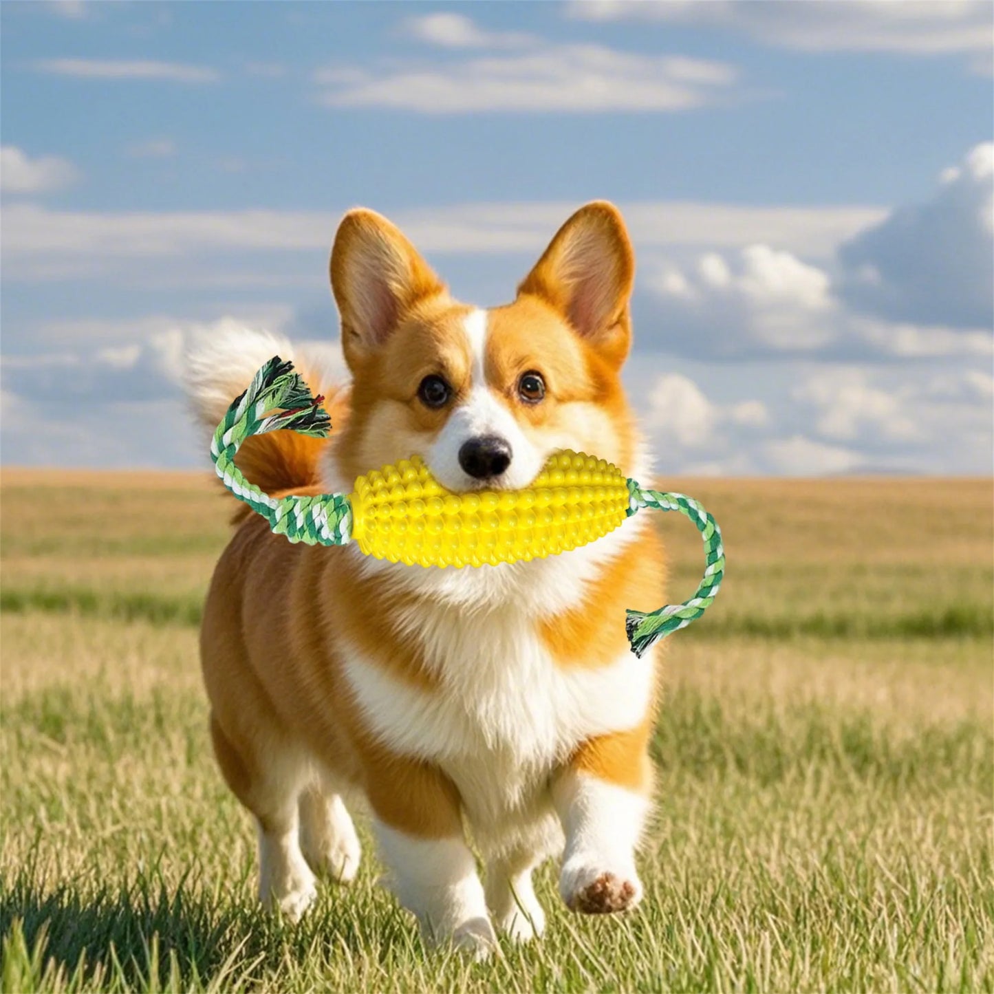 Interactive Dog Toy Set with Durable Chew Rope Toys and Cute Corn-shaped Teething Toy for Puppies - Pet Chew Toys for Hours of
