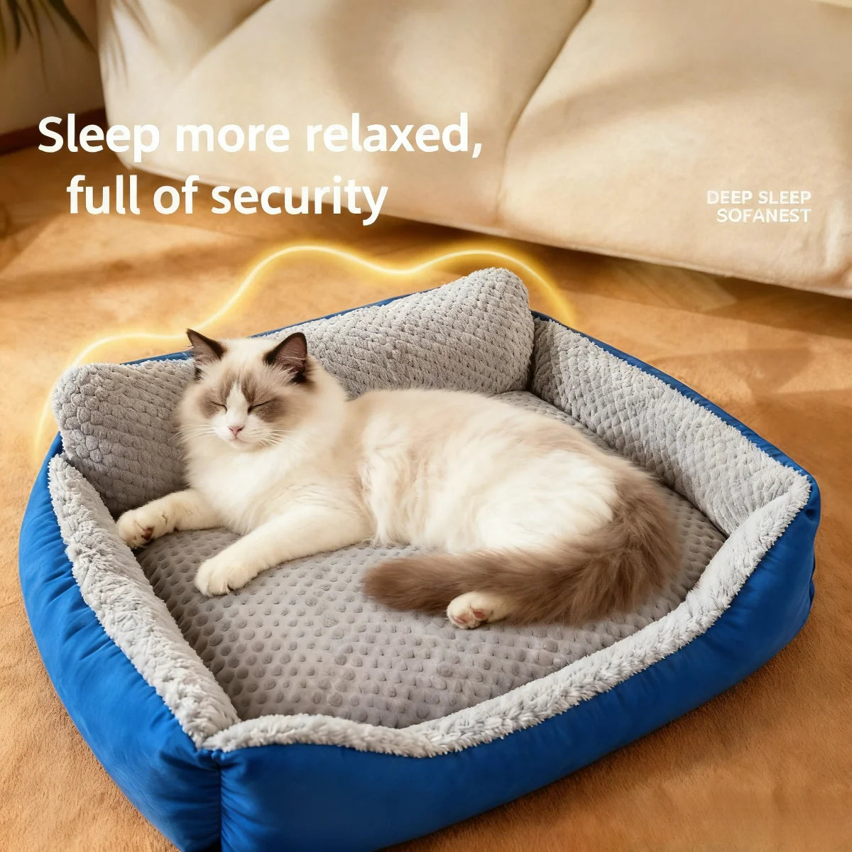 Luxurious Extra-Large Dog Bed, Orthopedic Support Pet Sofa Bed, Suitable for Medium to Large Dogs and Cats - Plaid Design with Soft Polyester Filling, Non-Slip Bottom, All-Season Dog Bed with Headrest Support, Ideal Choice fo