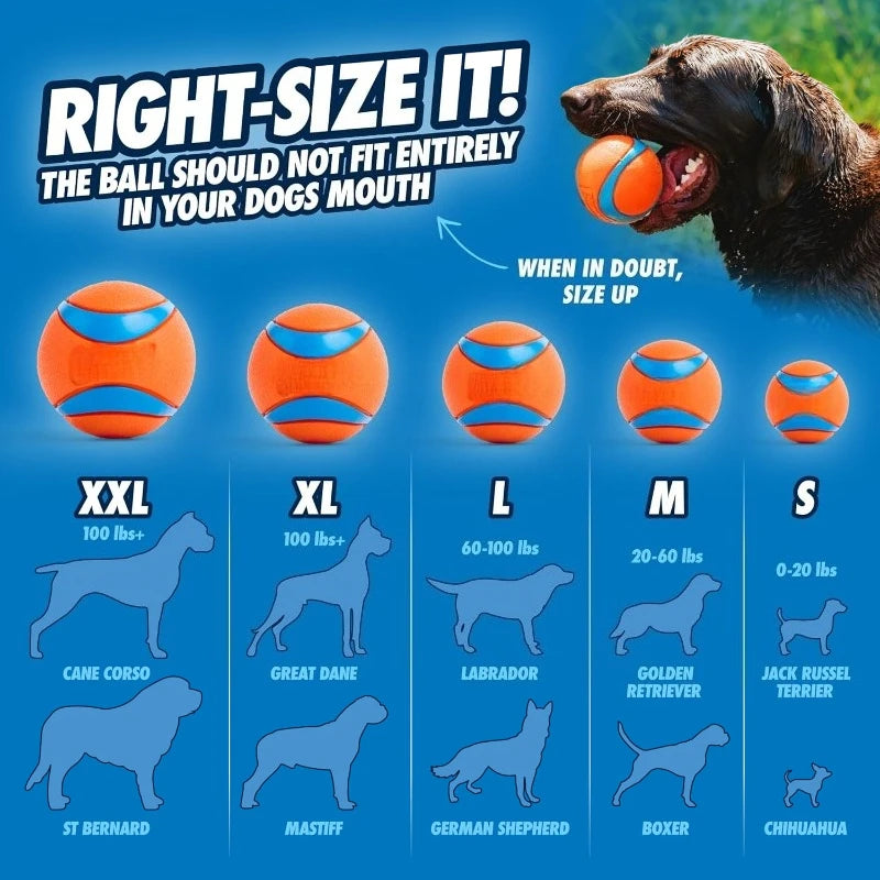 Ultra Ball Dog Toy Size Large For Dogs 60 100 lbs Made from Durable Rubber Super Bouncy Floats in Water 3-inch Diameter