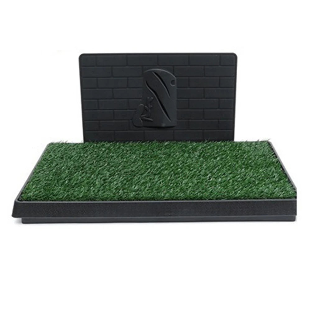 Dog Grass Pad with Large Tray Reusable Training Pads with Pee Baffle Artificial Grass Training Pads for Indoor and Outdoor Use
