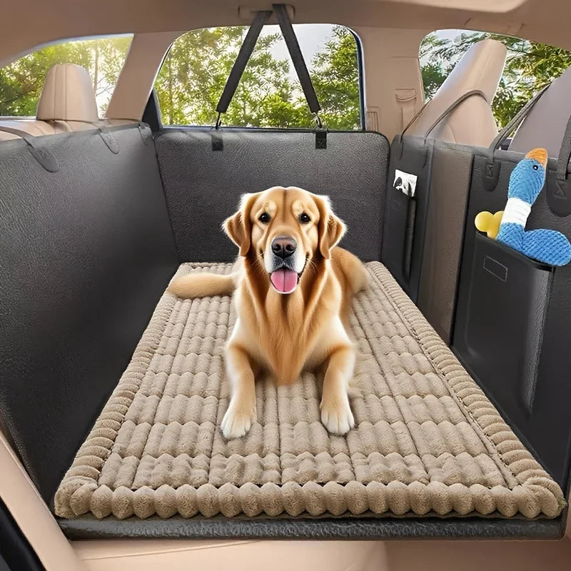 1pc Non-Slip Car Dog Mat,Heavy-Duty Pet Seat Cushion with Rear Extension Pad - Anti-Bite Wearing Floor Liner for Sedans & Trucks