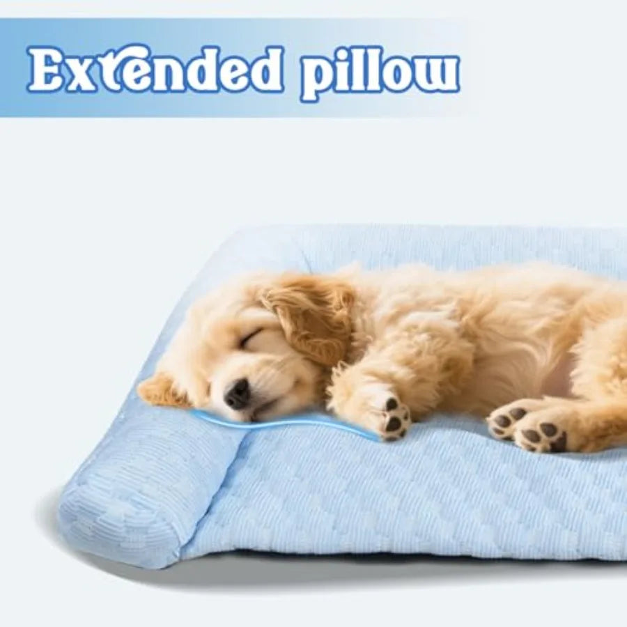 Dog Cooling Mat - Thickened Self-Cooling Pad for Small Dogs and Cats Offering Ultra-Comfort and Machine Washable Convenience Fo