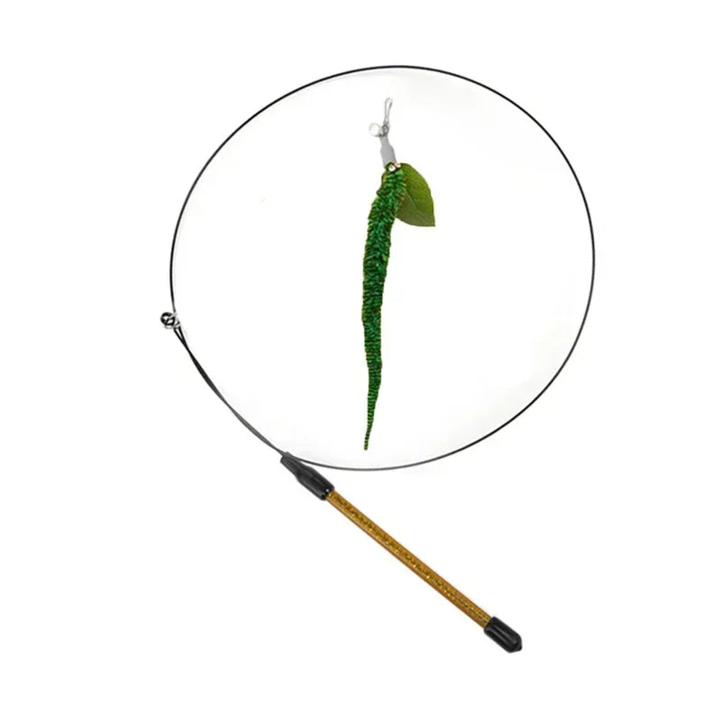 Simulation Bird Cat Toys Funny Interactive Peacock with Bell Cat Stick Toy for Kitten Playing Teaser Wand Toys Pet Cats Supplies