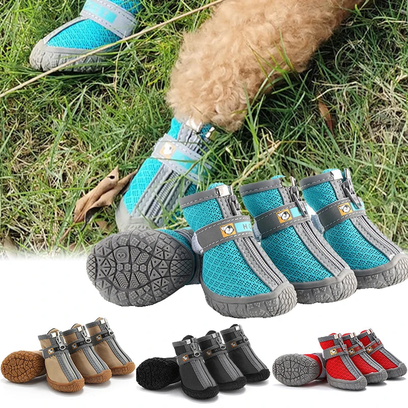 Pet Dog Shoes Non-Slip Warm, Thick Sole Plush Lined Booties, Breathable Paw Protection for Walking Climbing