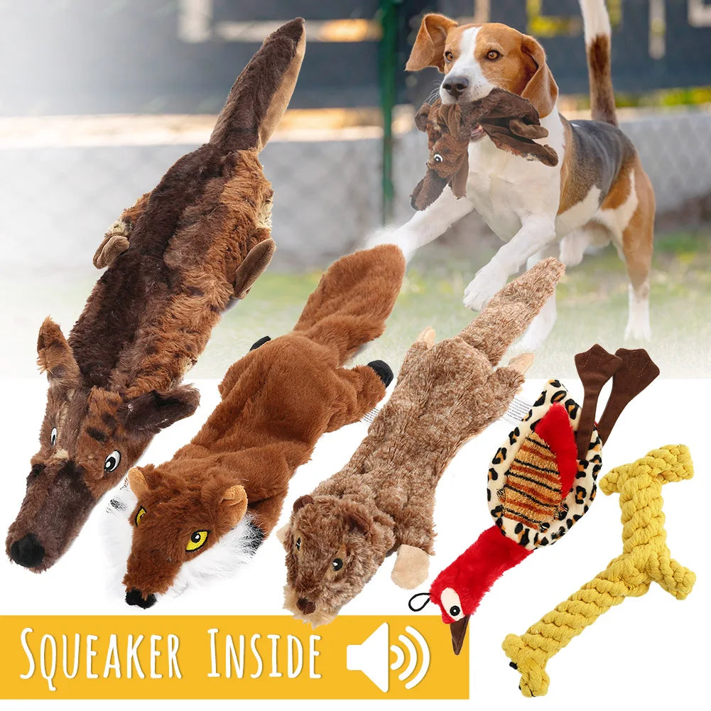 5PCS Crinkle Dog Squeaky Toys, Durable Plush Dog Toys, No Stuffing Dog Toys for Small Medium Large Dogs, Stuffless Puppy Toys f