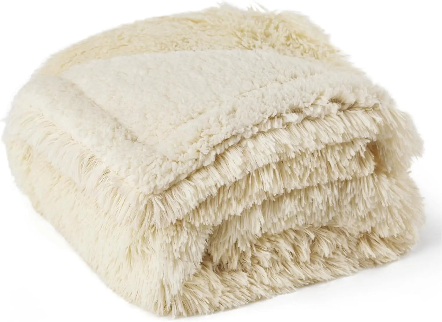 Waterproof Pet Blanket for Large Dogs and Cats, Reversible Faux Fur Furniture Protector, Washable 60x80 Cream